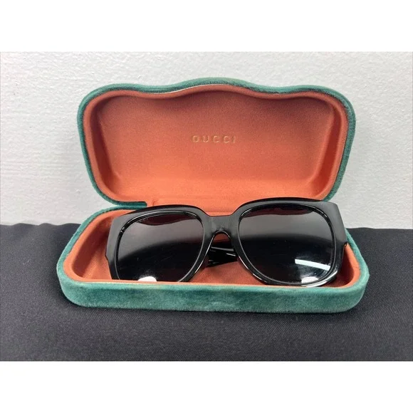 Gucci Acetate Square Frame Sunglasses GG0142SA-001 Black - Picture 2 of 16